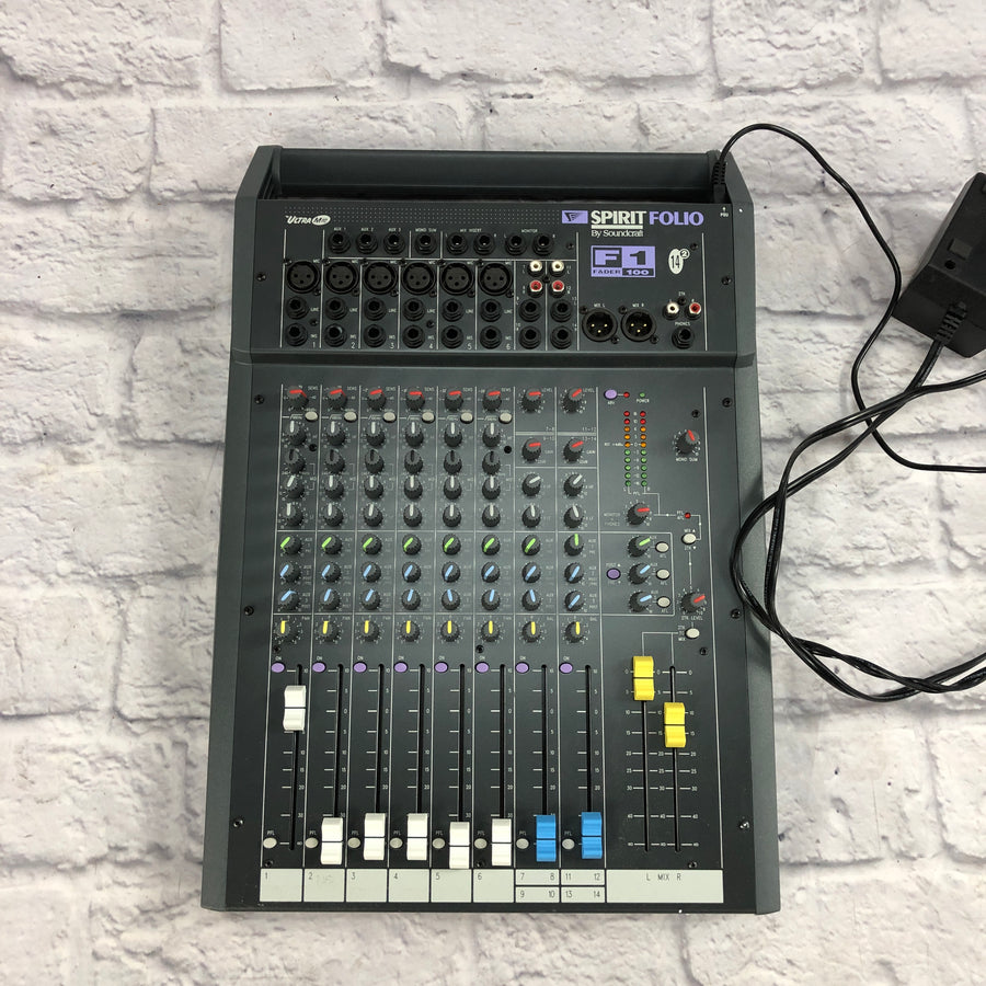 Soundcraft Spirit Folio Fader 100 14 Channel Analog Mixer