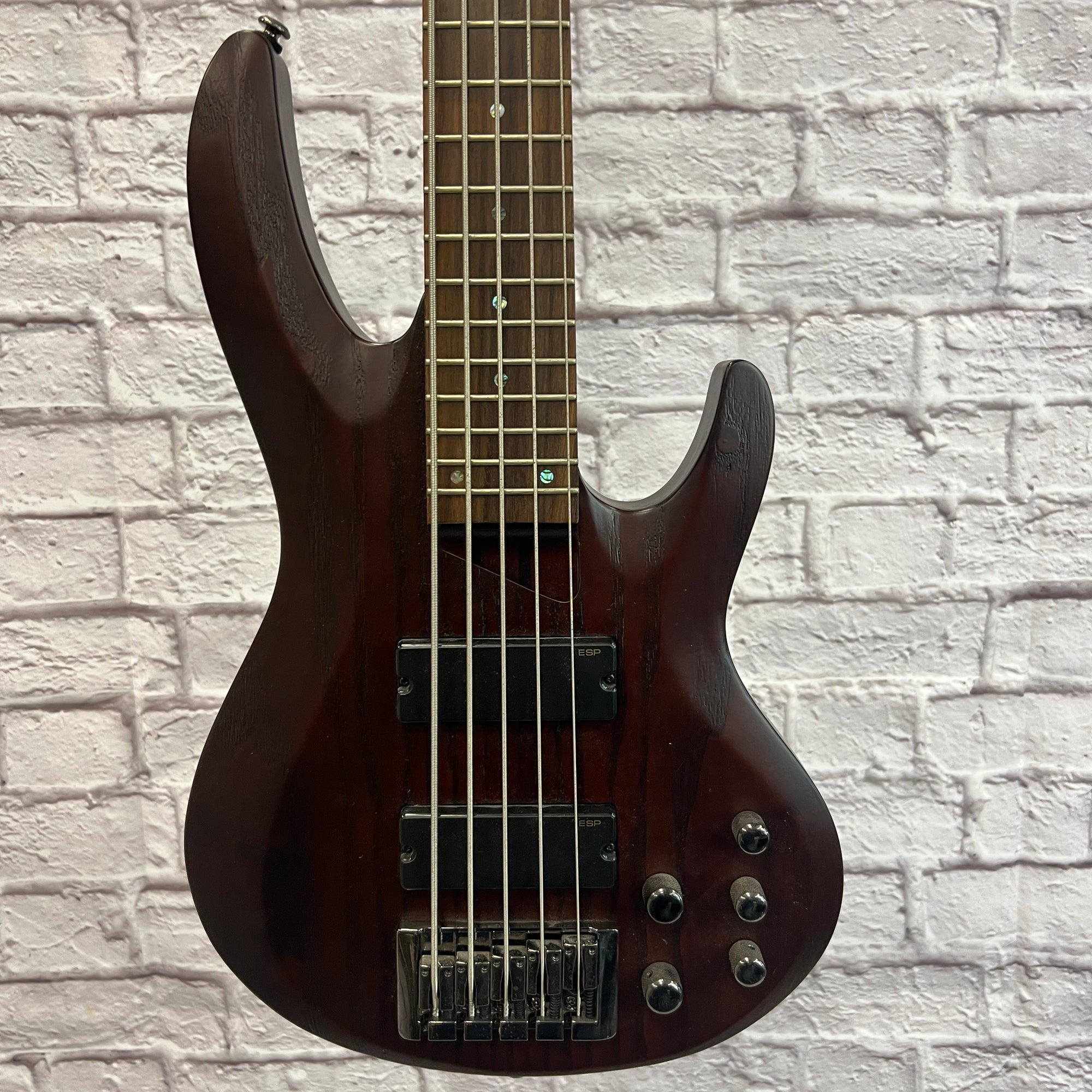 LTD B-335 5 String Active Bass Dark Cherry