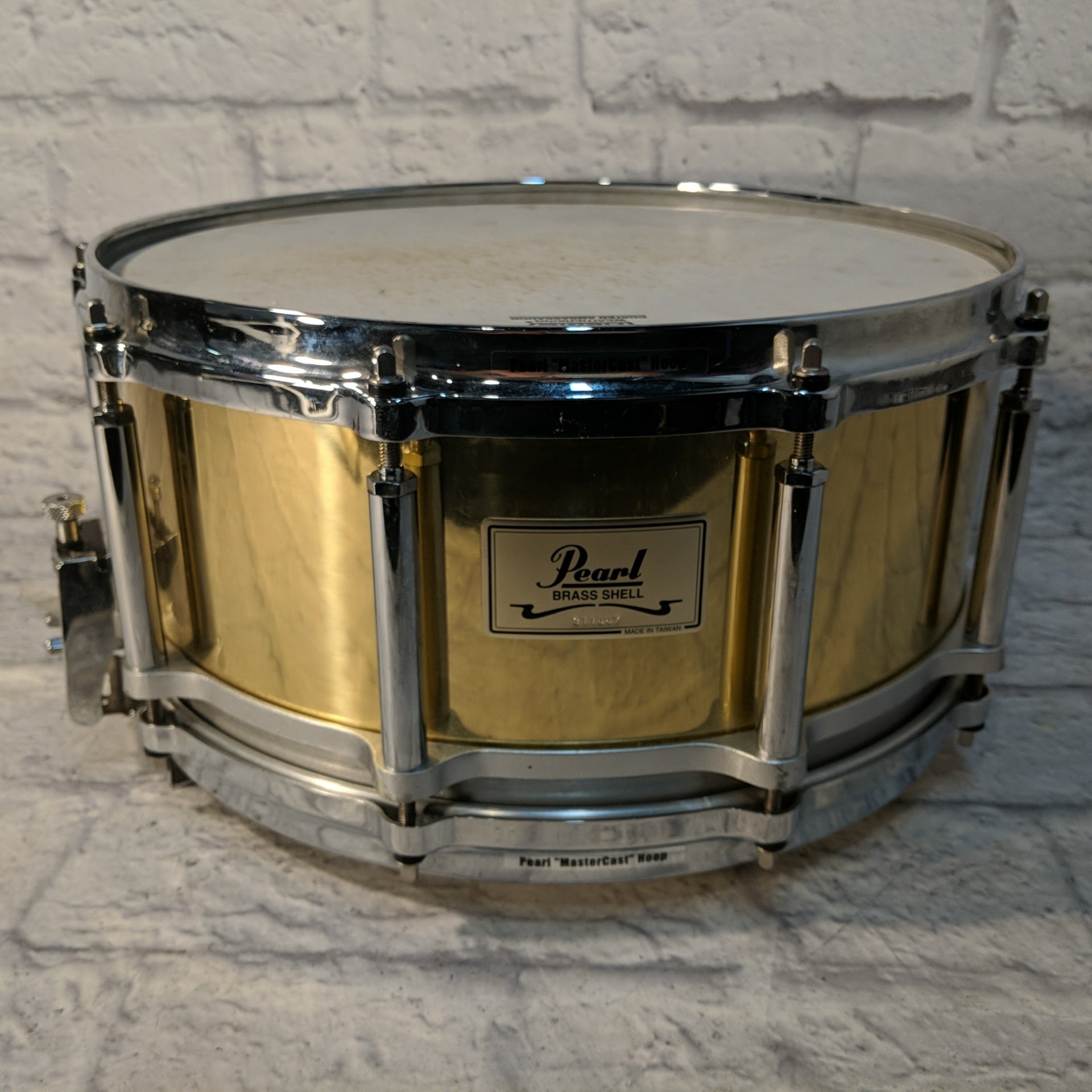 Pearl Brass Shell Free Floating 14x6.5 Snare Drum, Marty Spitzer