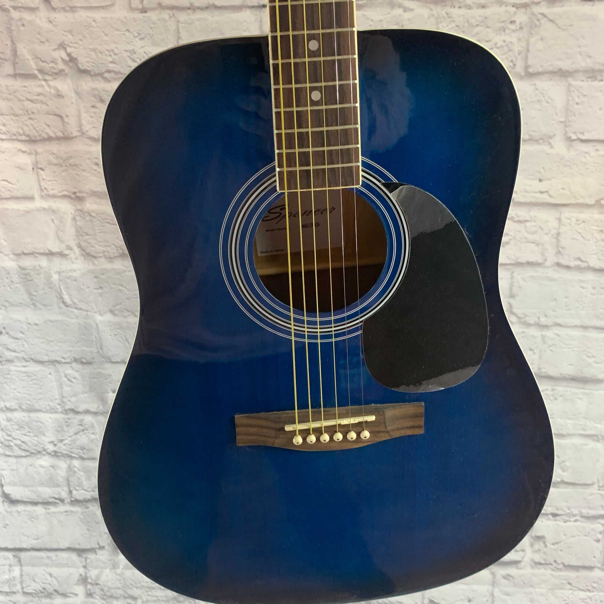 Spencer SG510BLS Acoustic Guitar Trans Blue Sunburst New Old