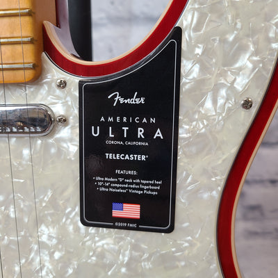 Fender American Ultra Telecaster MN PRB Electric Guitar - Plasma Red Burst