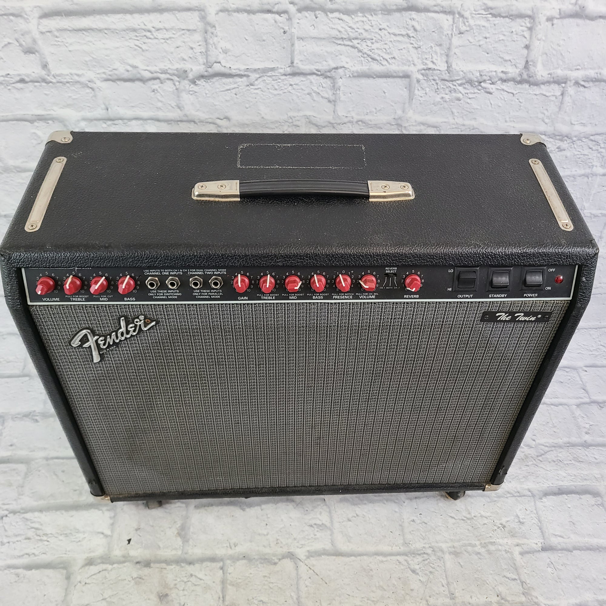 1980s Fender The Twin Red Knob Guitar Combo Amp