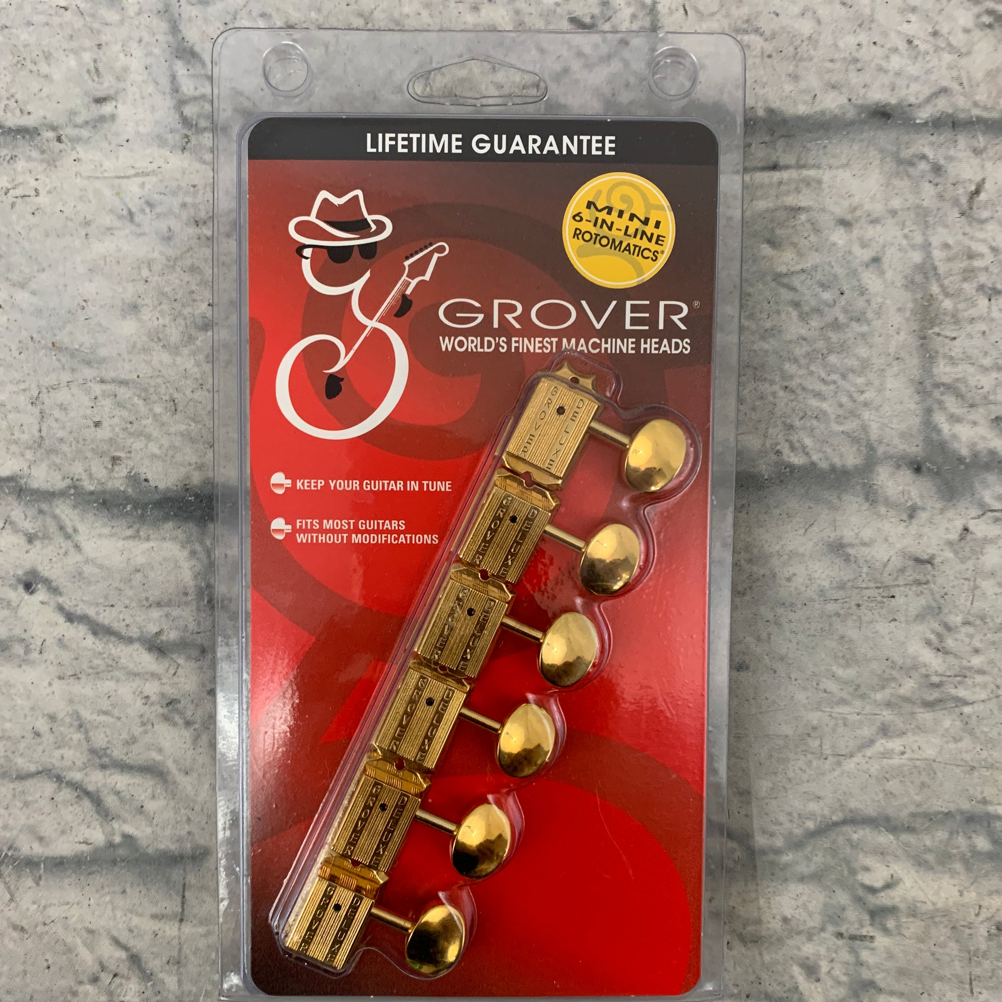 Grover 136G6 Vintage Deluxe Mini Rotomatic 6-in-Line Guitar Tuning Machines