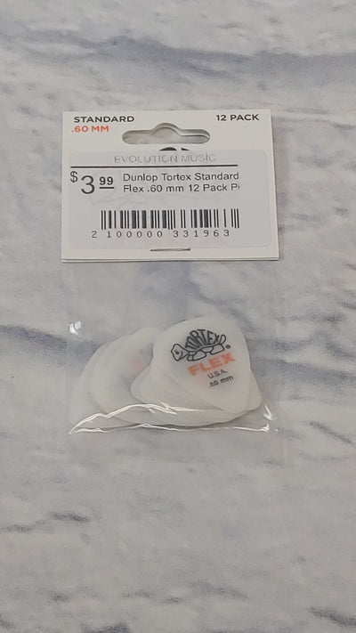 Dunlop Tortex Standard Flex .60 mm 12 Pack Picks