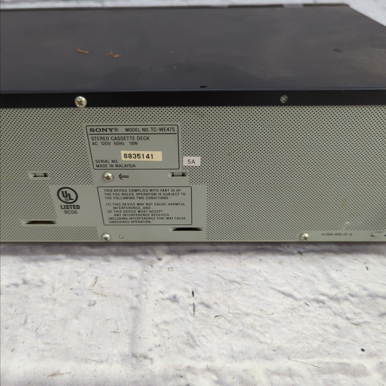 Sony TC-WE475 Dual Cassette Deck As Is