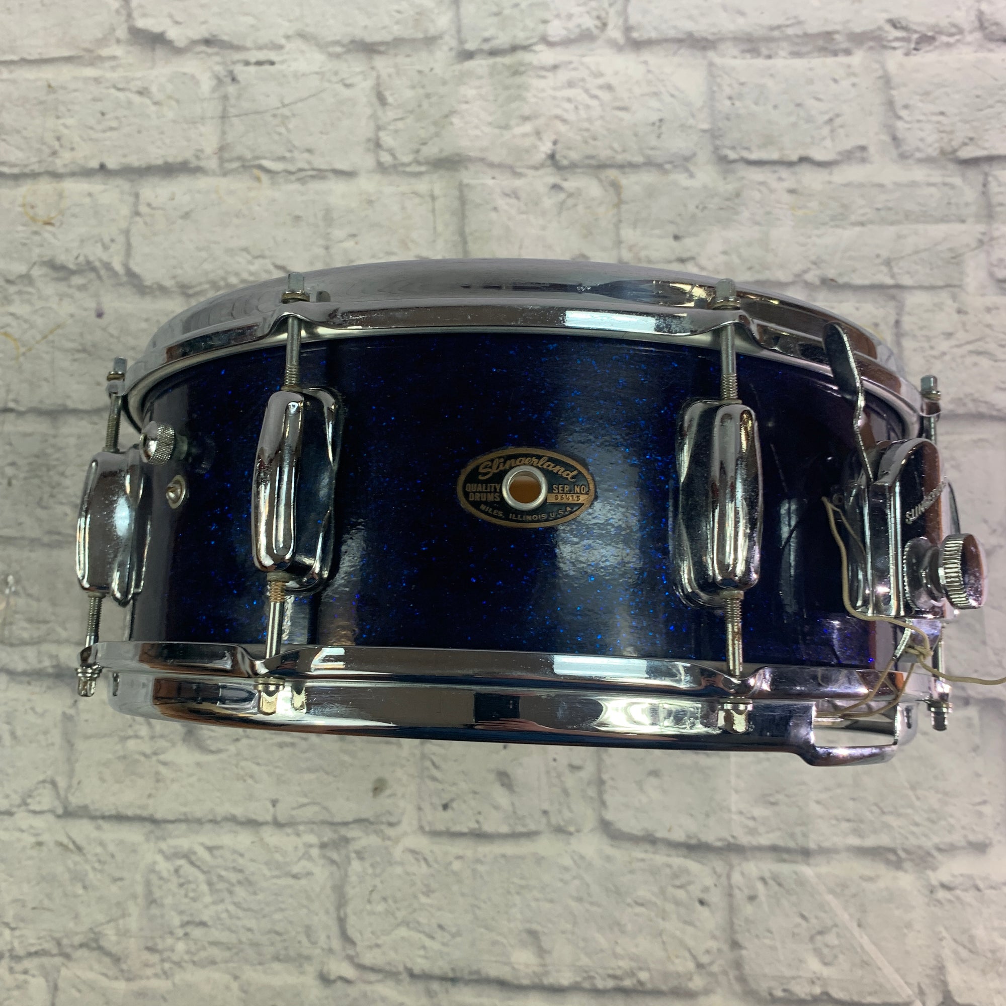 Vintage 1960's Slingerland Snare Drum 14 - Blue Sparkle