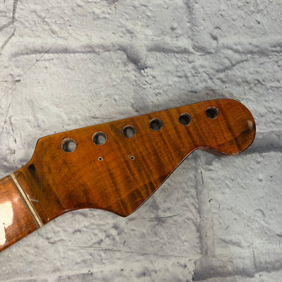 Unknown Stratocaster Flame Maple Neck with Abalone Inlays