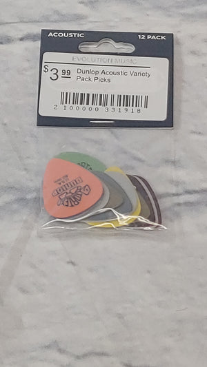 Dunlop Acoustic Variety 12 Pack Picks