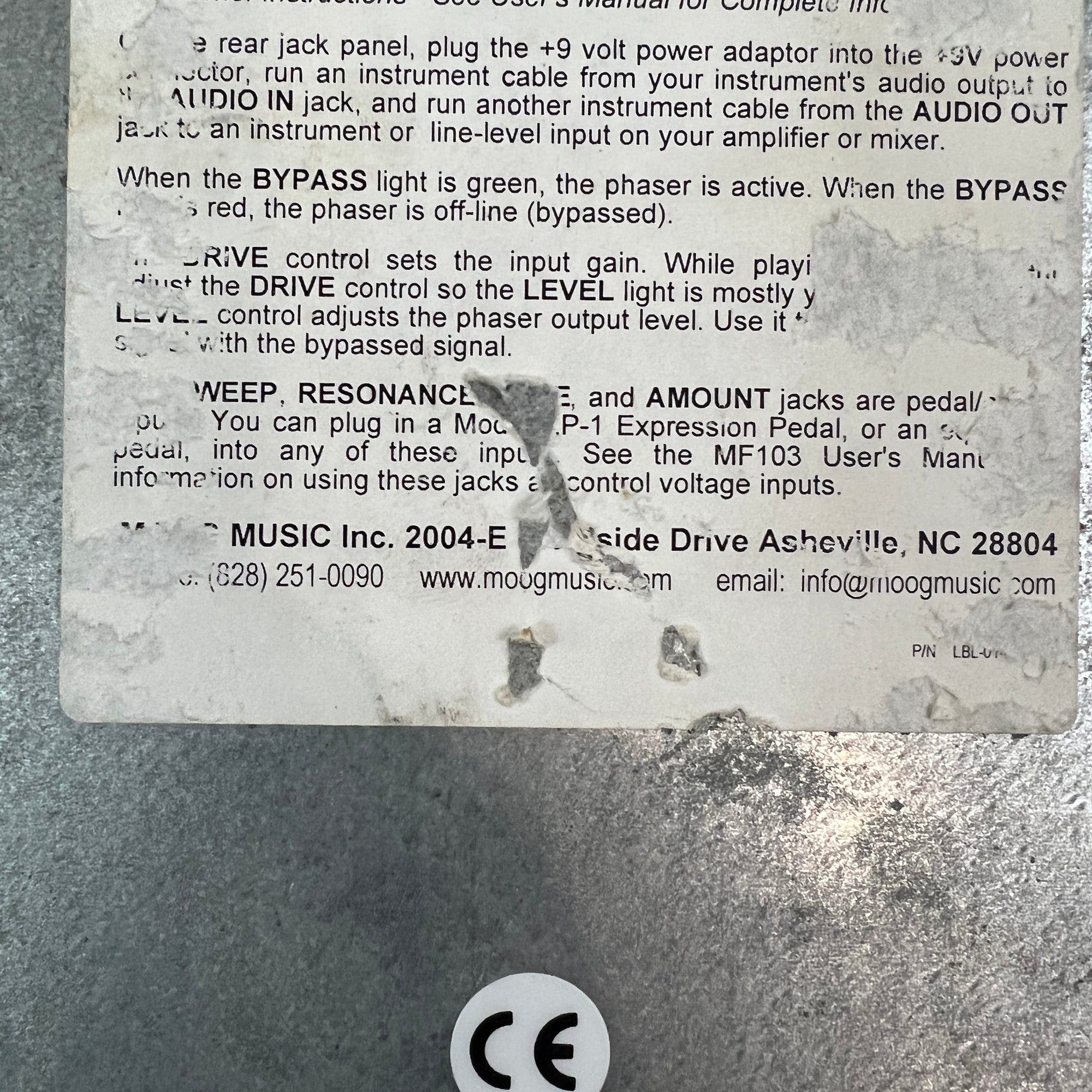 Moog Moogerfooger MF-103 12-Step Phaser Phase Shifter