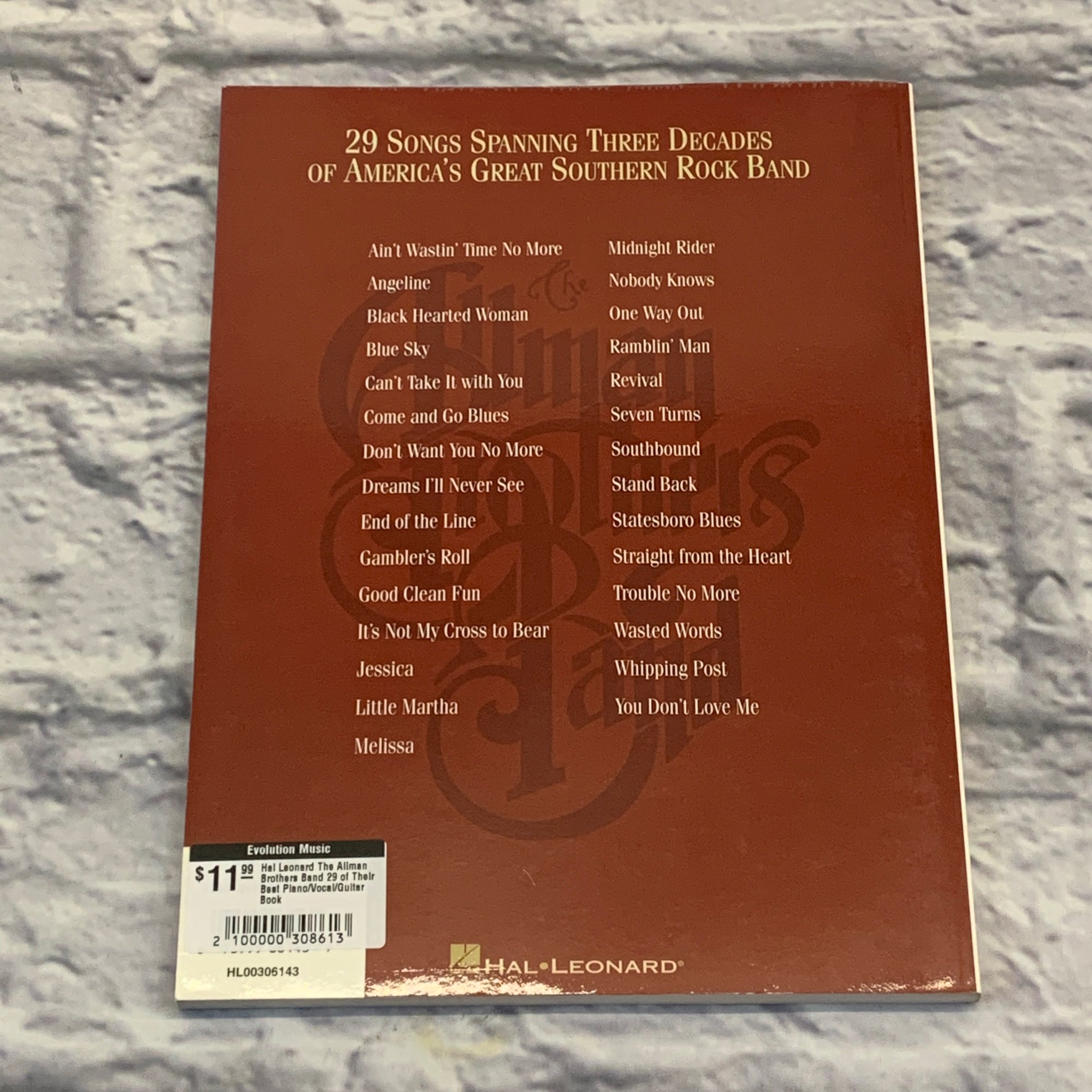 Hal Leonard The Allman Brothers Band 29 of Their Best Piano/Vocal/Guitar Book