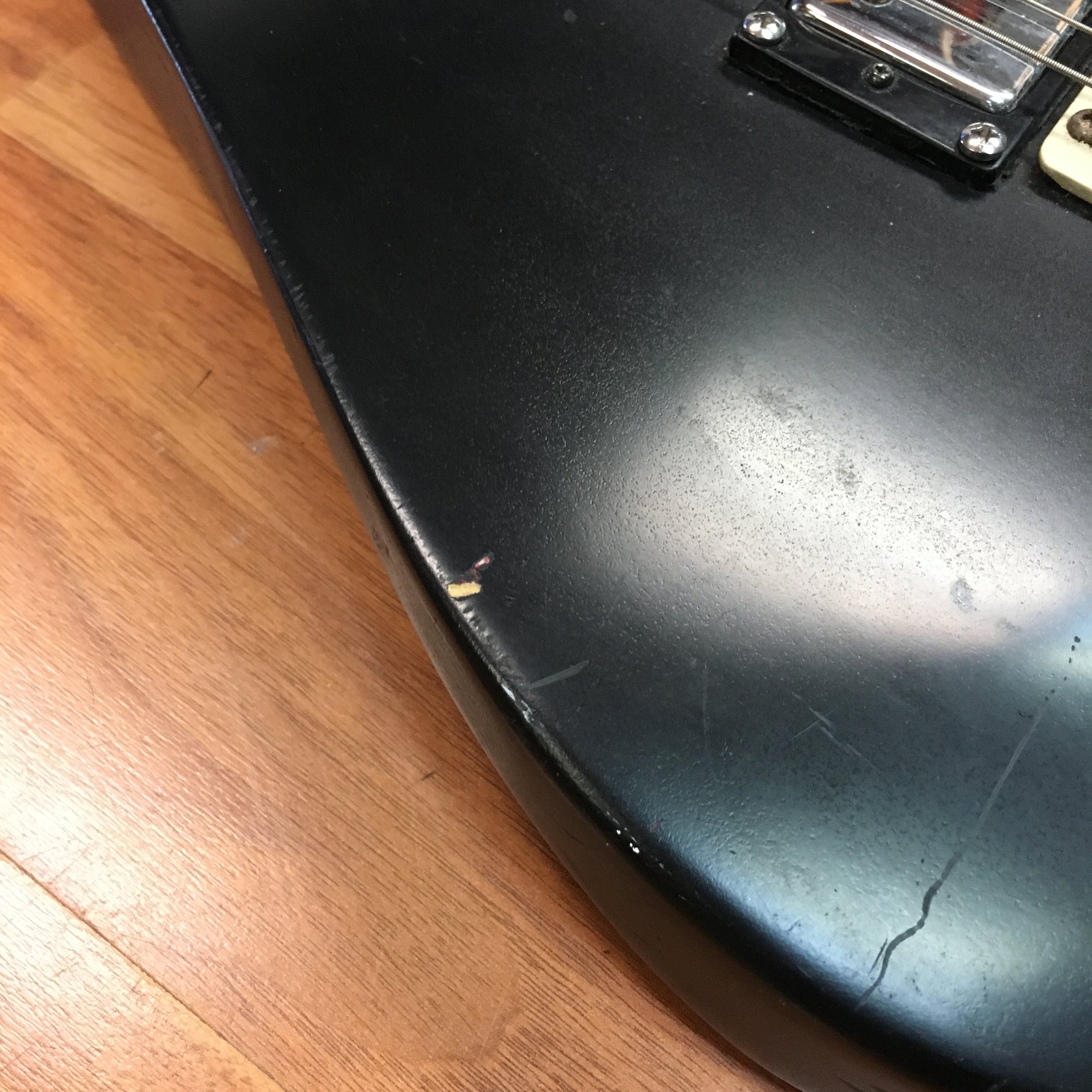 Lyon Custom Electric Guitar Teardrop Body Black