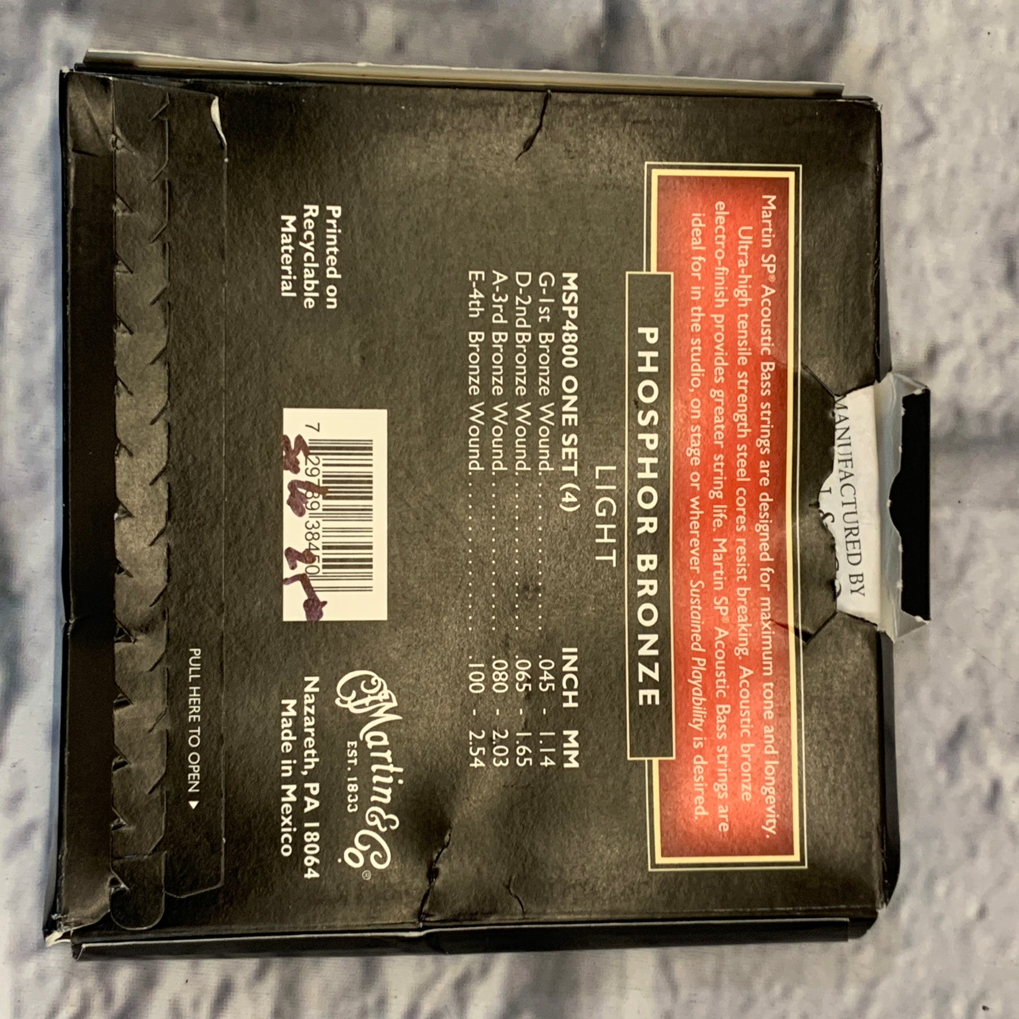 Martin SP Acoustic Bass Phosphor Bronze Light 45-100 Bass Strings