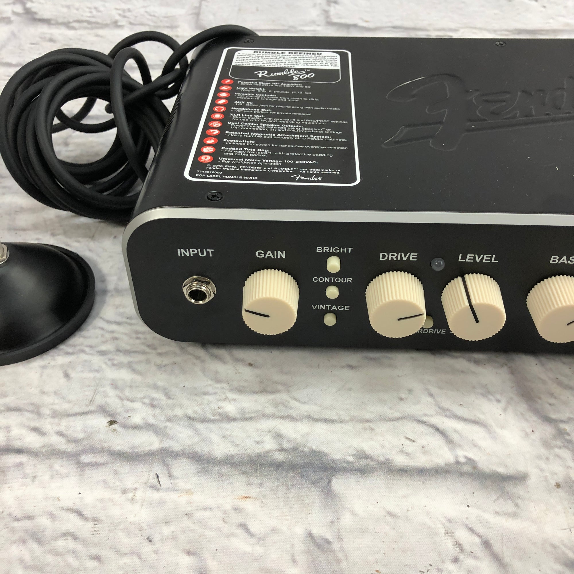 Fender Rumble 800 Bass Amp Head - Evolution Music