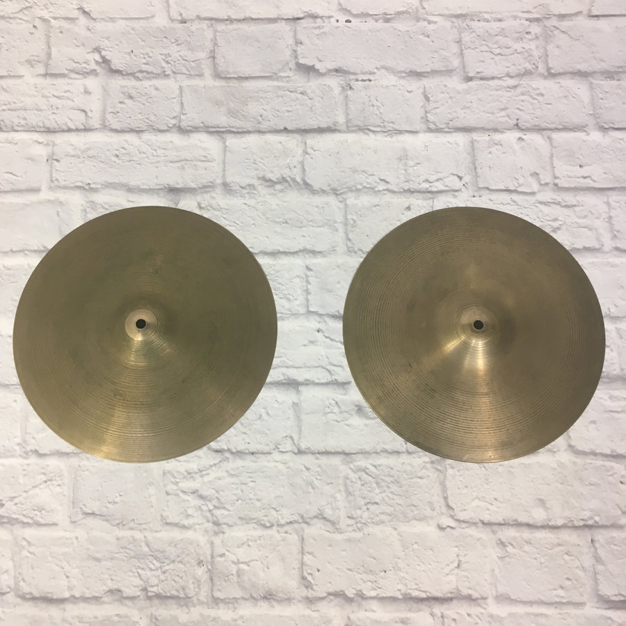 1950s Vintage Zildjian 14 Inch Hi Hat Cymbal Pair