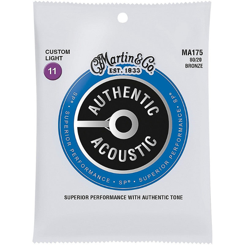 Martin MA175 Authentic Acoustic Custom Light Guitar Strings 11 - 52