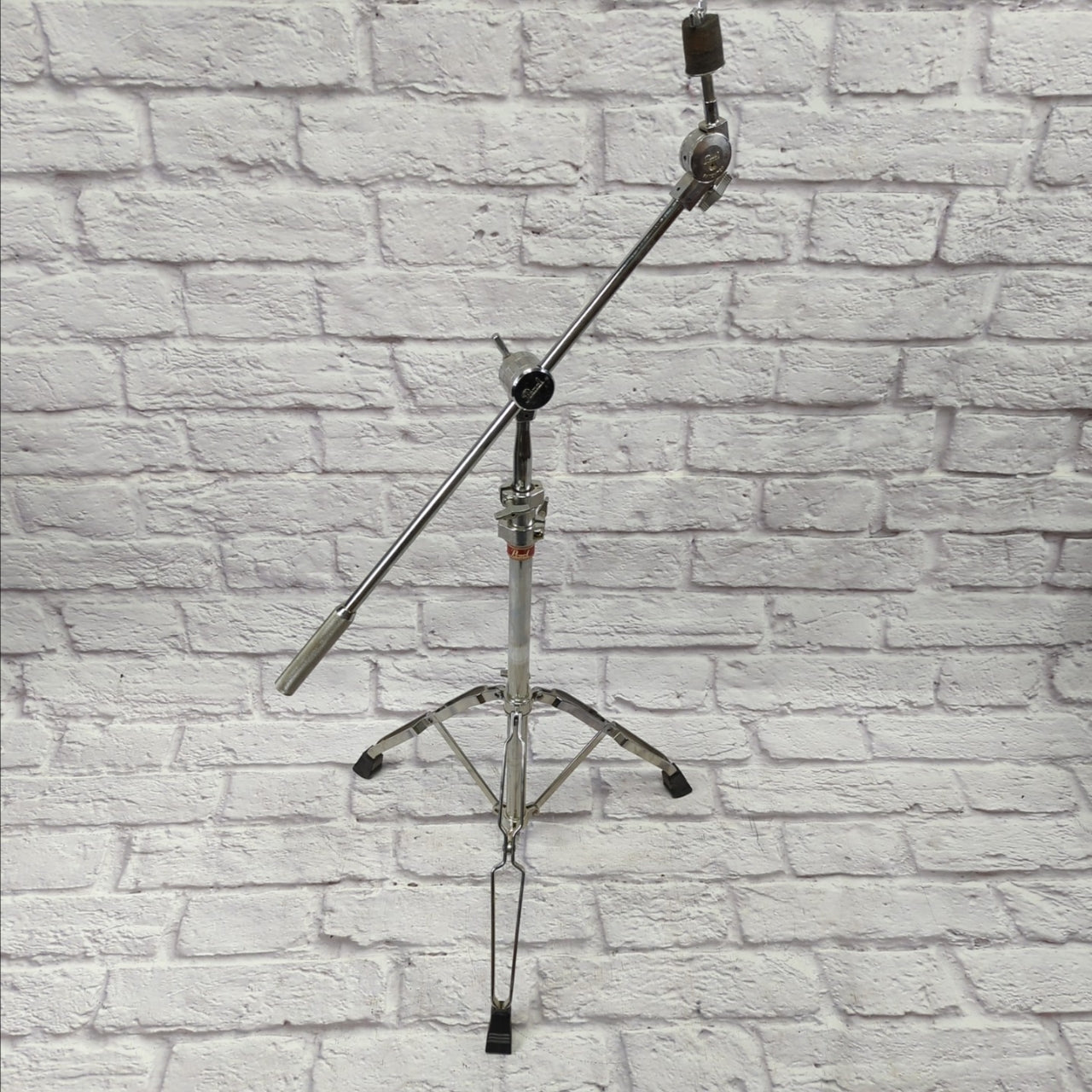 Pearl Heavy Duty Double Braced Long Arm Boom Cymbal Stand with Tilter and Counterweight 1980s Red Label