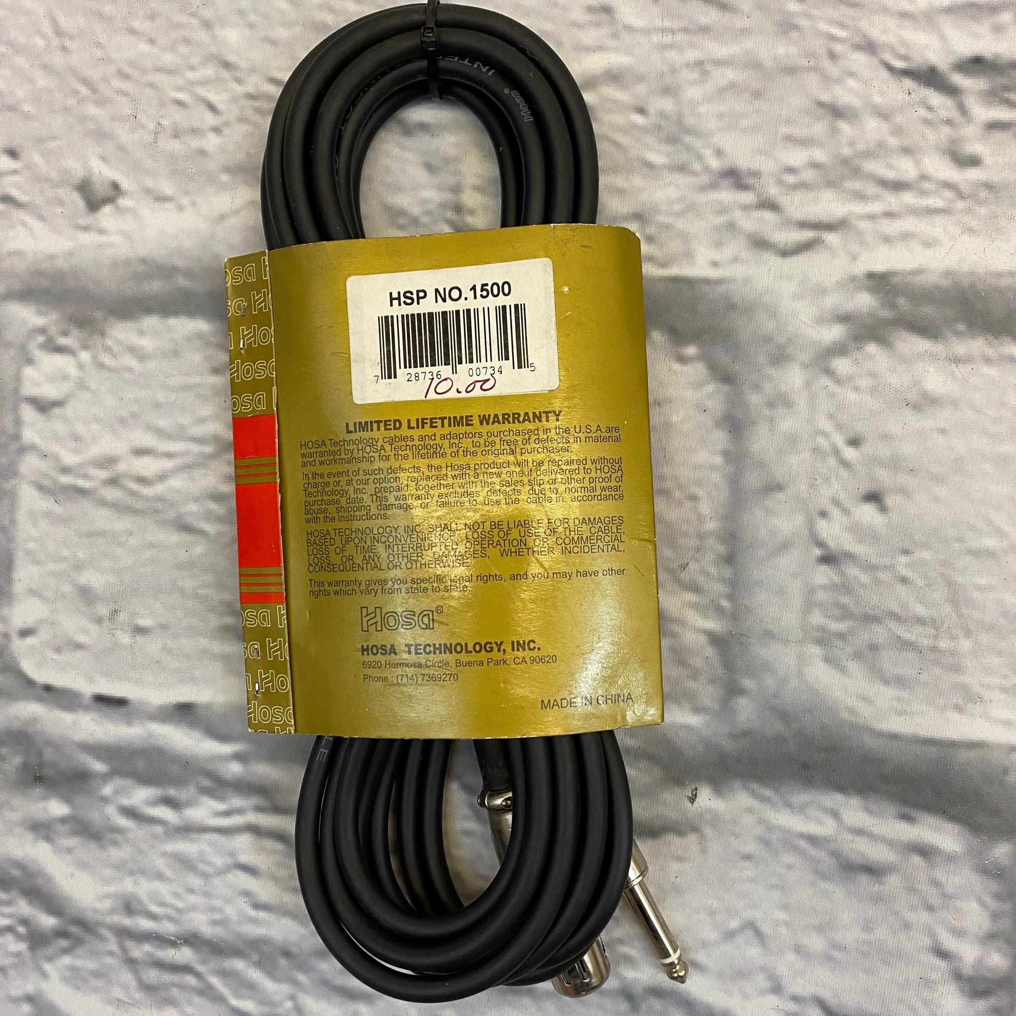 Hosa PXF-315 Pro XLR (F) to Unbalanced 1/4" (M) 15ft