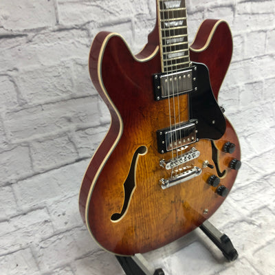 Firefly FF338 Spalted Maple Burst Semi Hollow with Mods