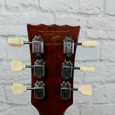 Vintage V100AFD Reissued Paradise Flamed Amber Guitar