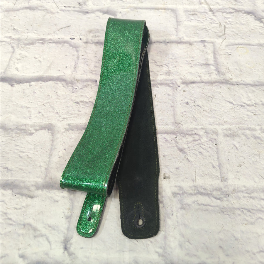 Unknown Suede Guitar Strap 1/2 Inch - Green Sparkle