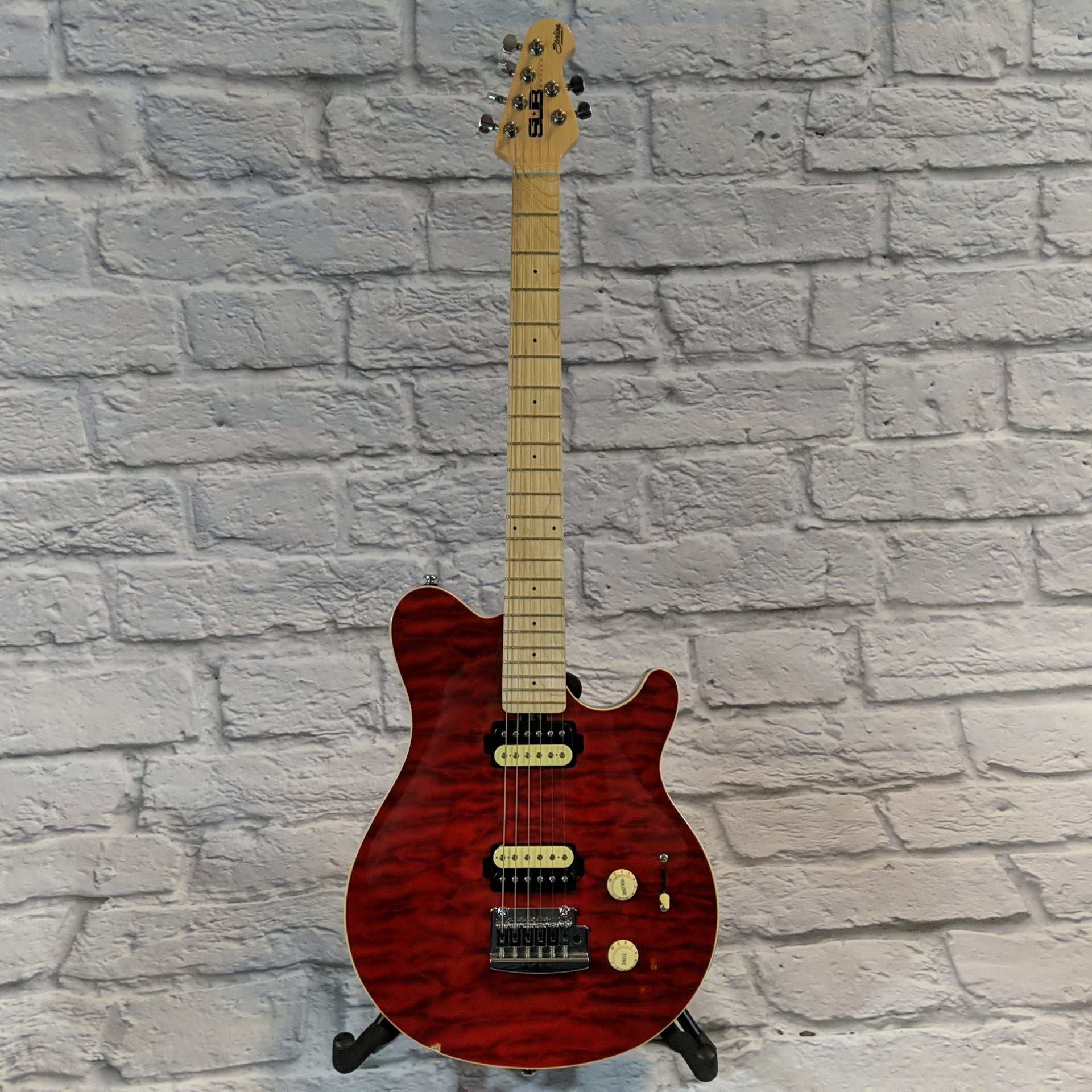 Sterling by Music Man AX3 Electric Guitar - Trans Red Quilt
