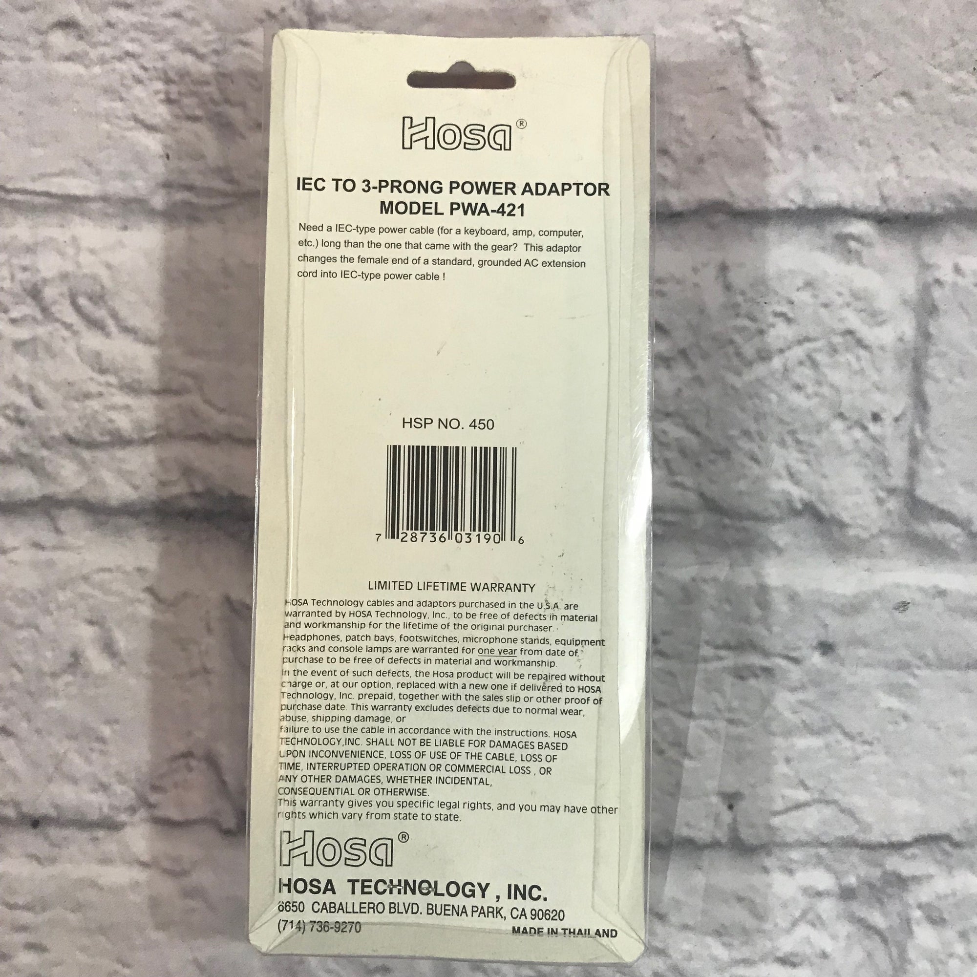 Hosa PWA-421 IEC (F) t0 3-Prong Power