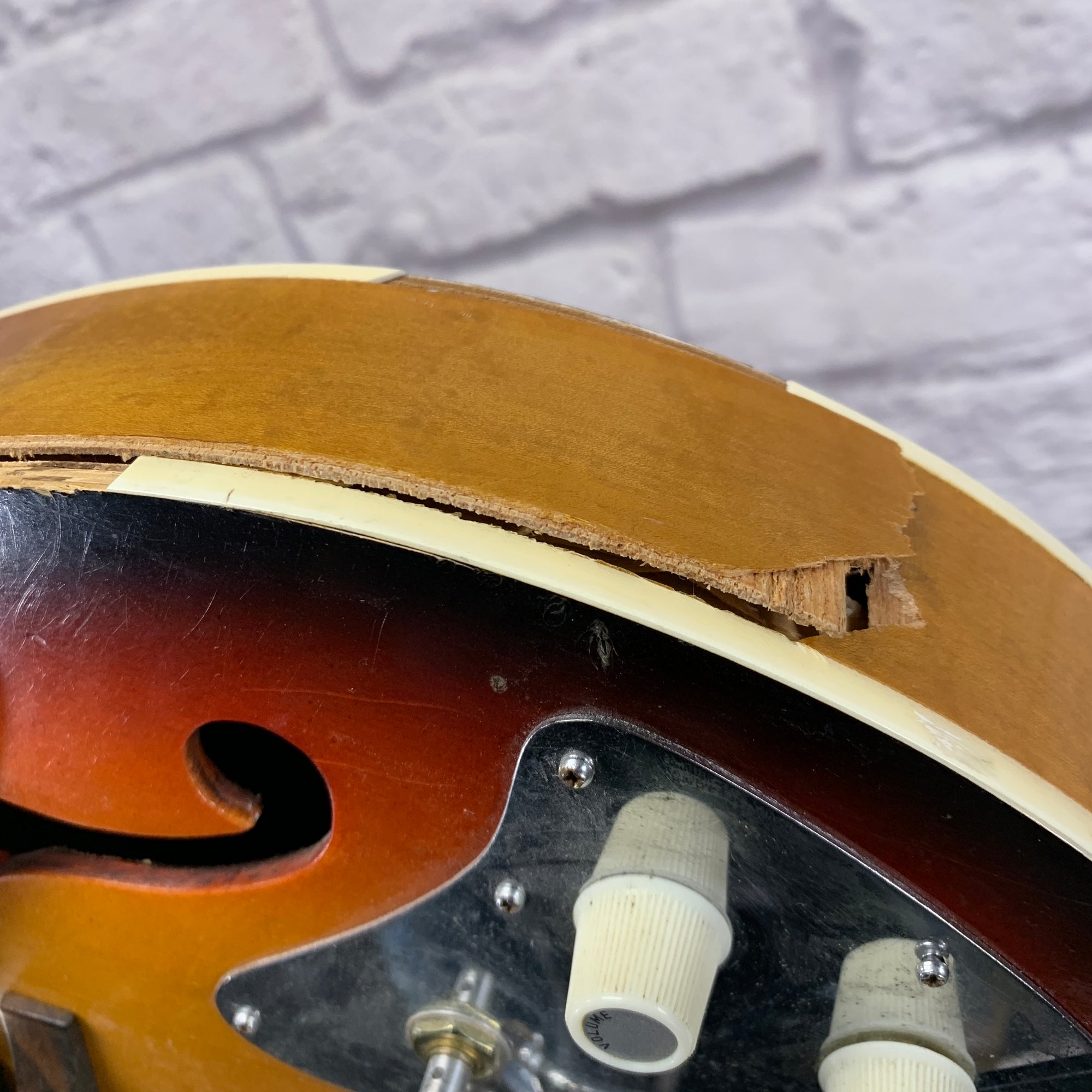 Vintage 1960s Japan Hollow Body Electric Guitar Sunburst | Project Guitar