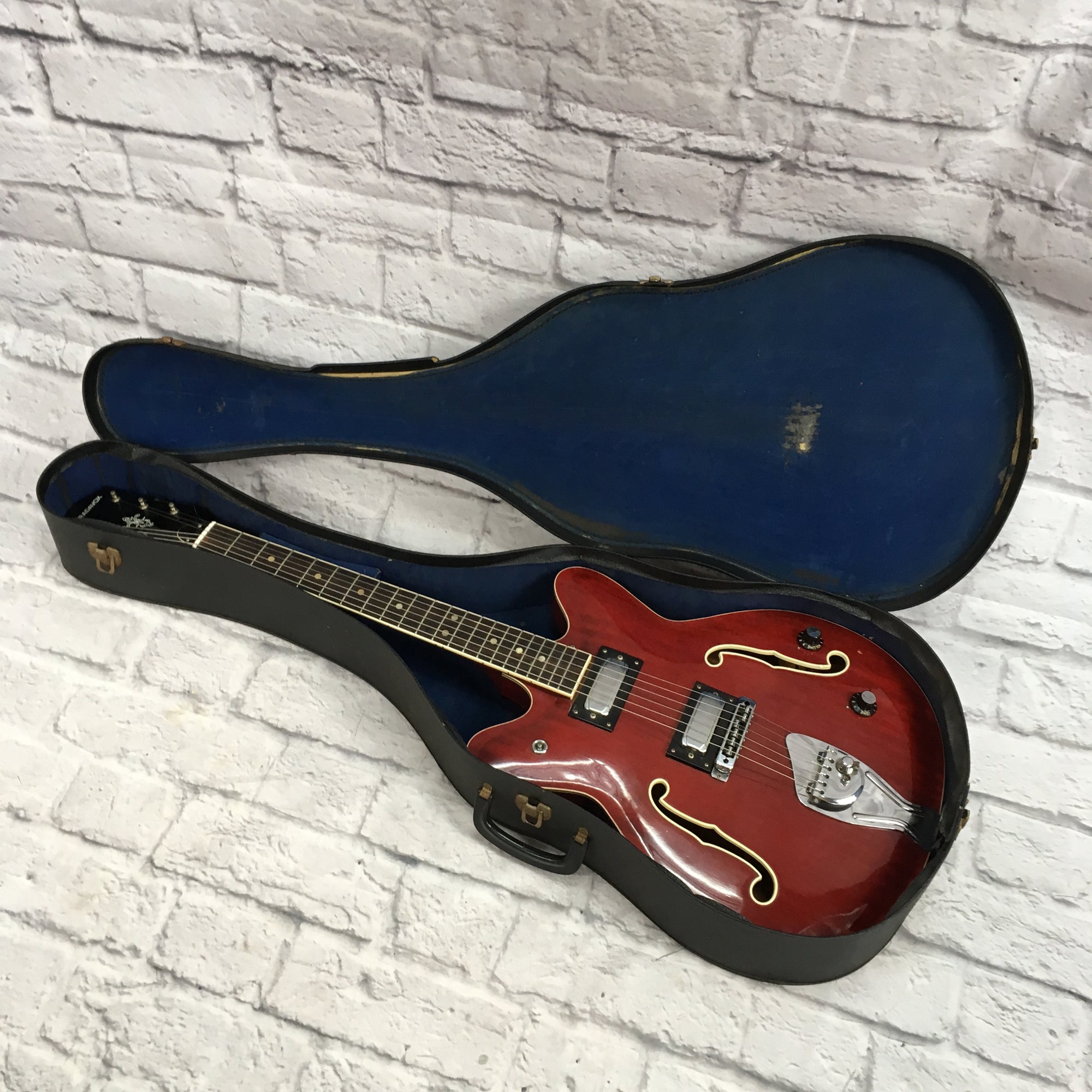 ** Vintage 1960's Stradavox Semi-Hollow Wine Red Guitar