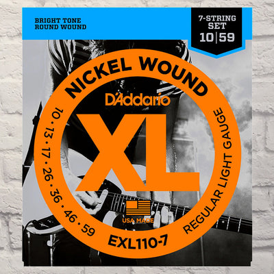 D'Addario EXL110-7 Reg Lite 7-String Nickel Wound Electric Guitar  Strings 10-59