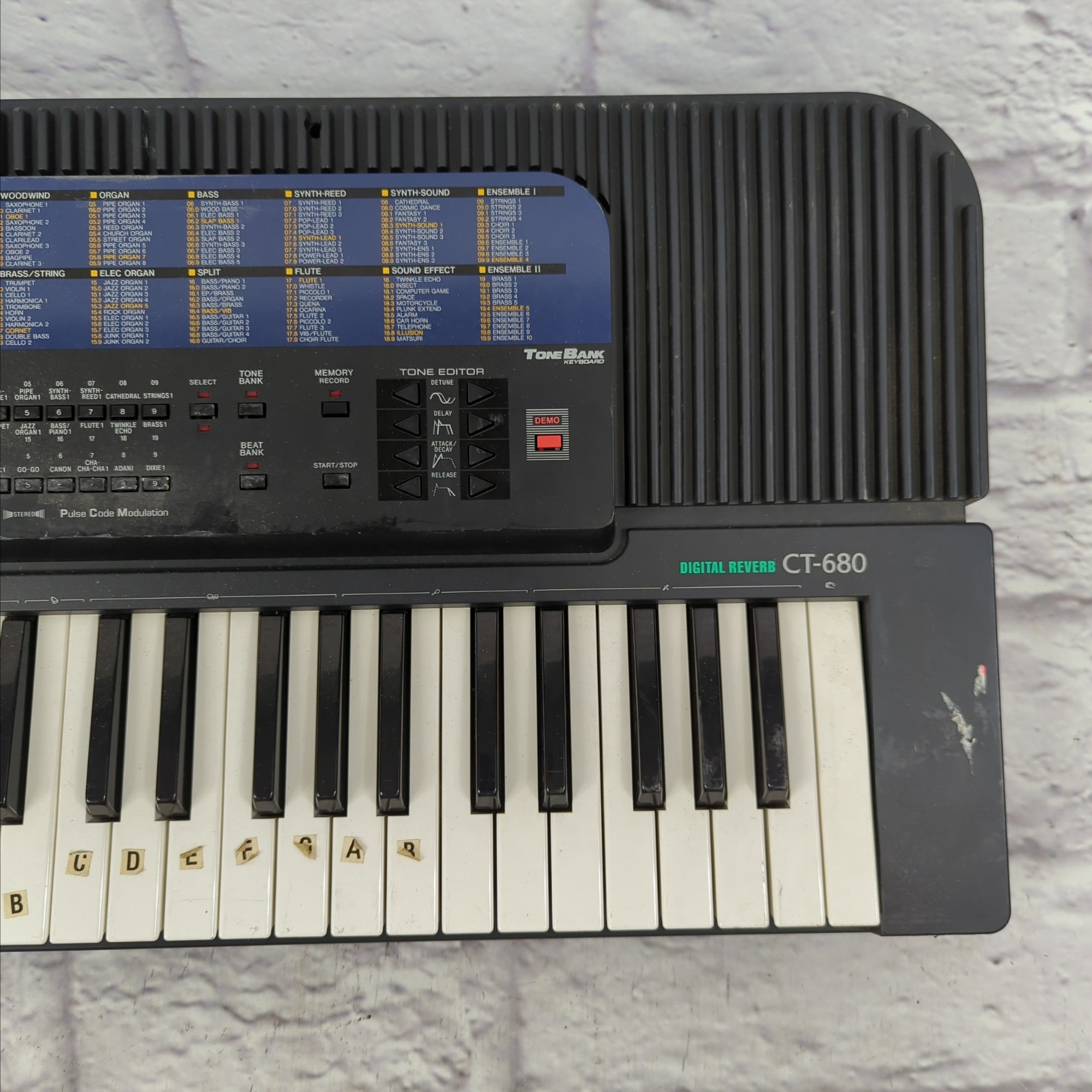 Casio CT-680 Digital Reverb 61 key Tone Bank Keyboard Vintage 1980s - Made  in Japan
