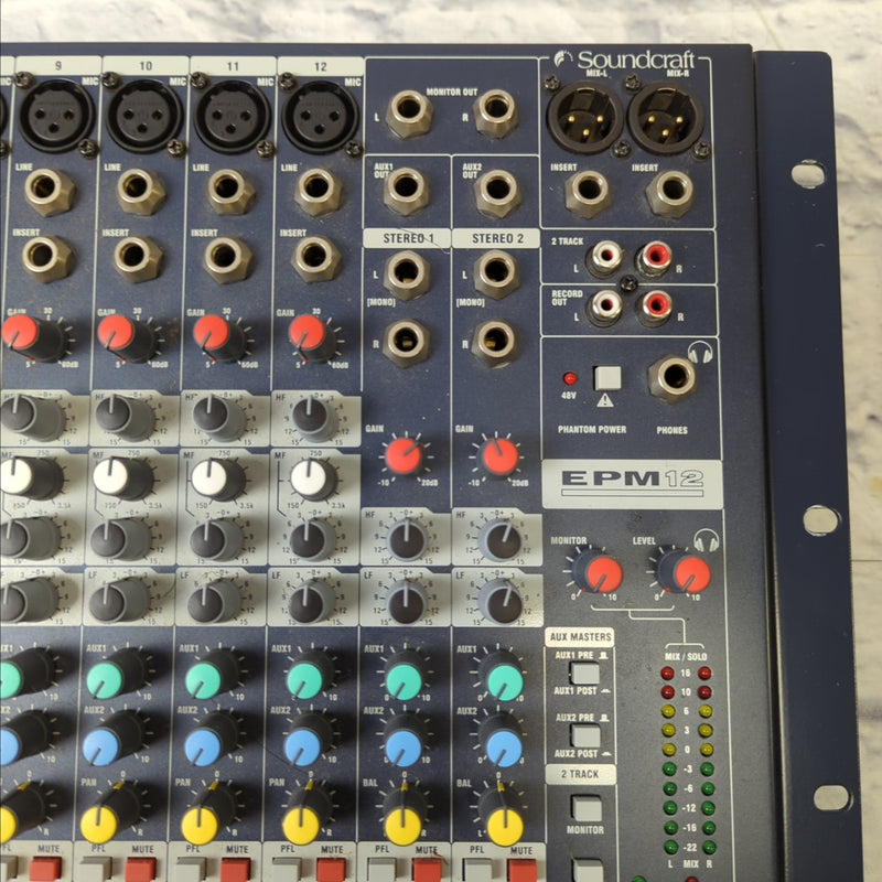 Mixcraft Channel Rack Soundcraft EPM12 12 Channel Rack Mixer with Rack Ears - Evolution Music