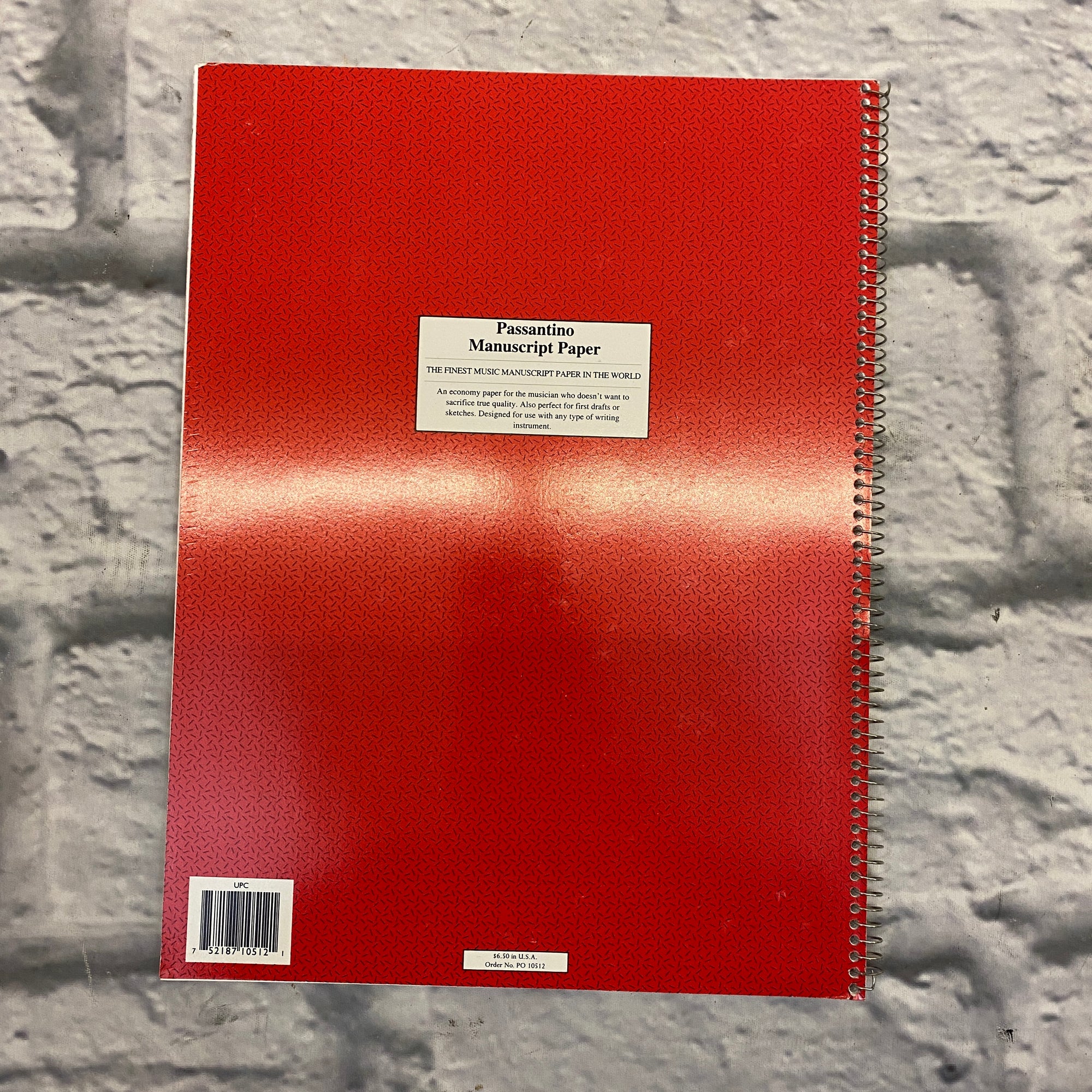 Passantino No. 85 12-Stave Manuscript Paper Spiral Book