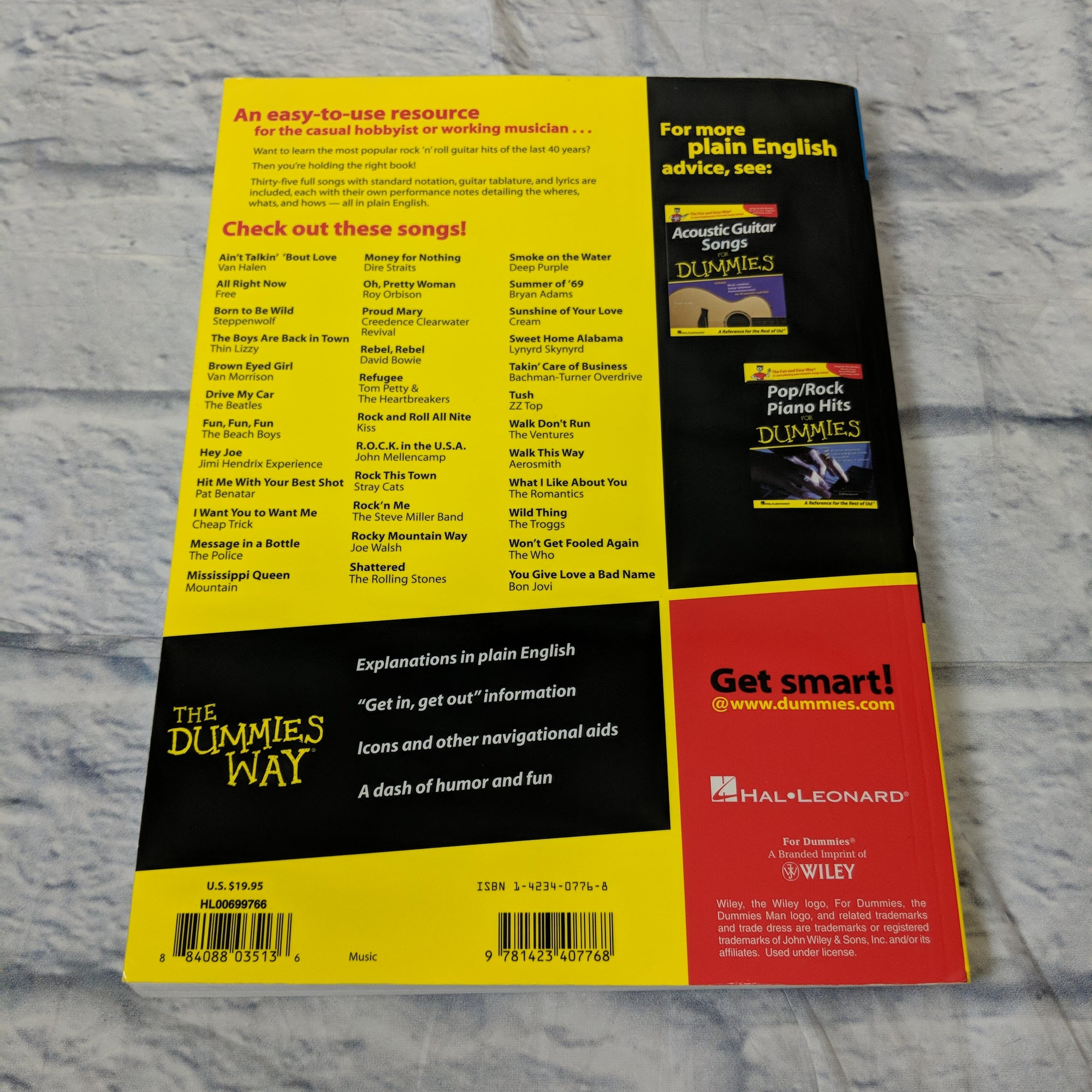 Hal Leonard Rock Guitar Songs for DummiesÂ&reg;