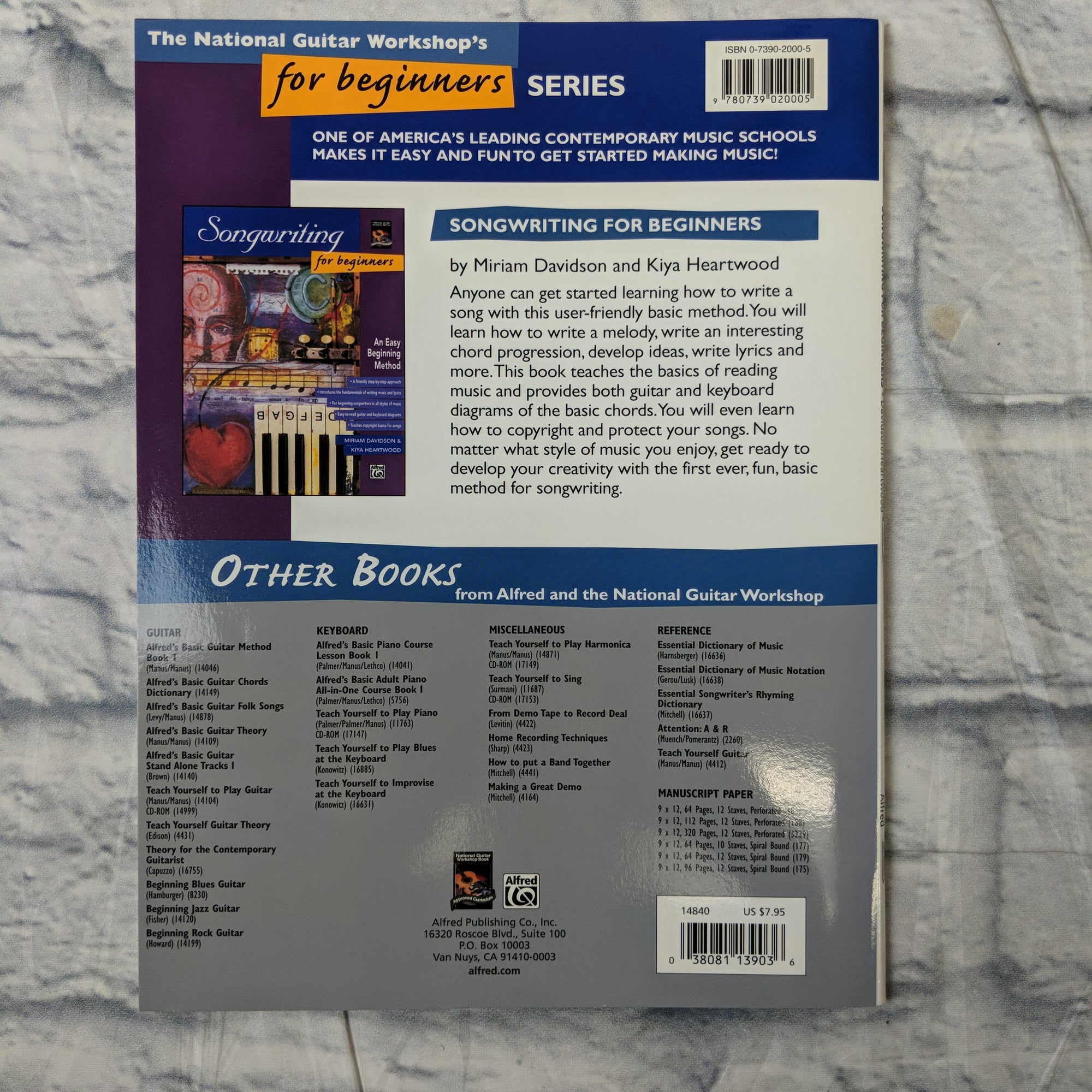Alfred Songwriting for Beginners - Music Book