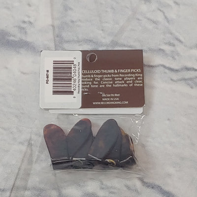 Recording King Pack of 6 Celluloid Thumb & Finger Picks