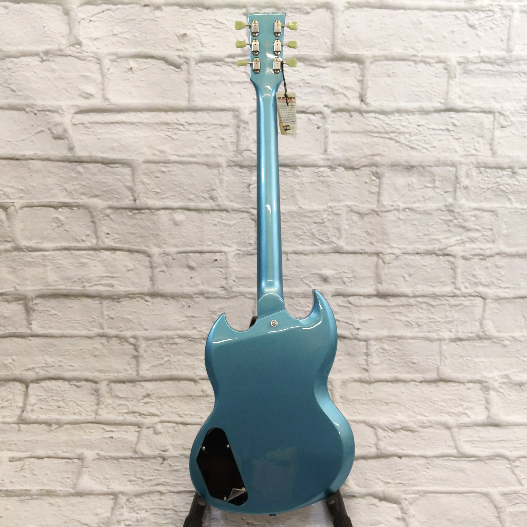 Vintage VS6VGHB Reissue Series Double Cut with Vibrola Tailpiece Gun Hill Blue