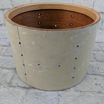 WFL Vintage 1950s WMP White Marine Pearl 3 ply Mahogany Drum Shell