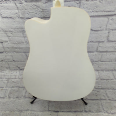 Glen Burton GA204CE-WH Spruce Top Cutaway Mahogany Neck 6-String Acoustic Electric Guitar - White