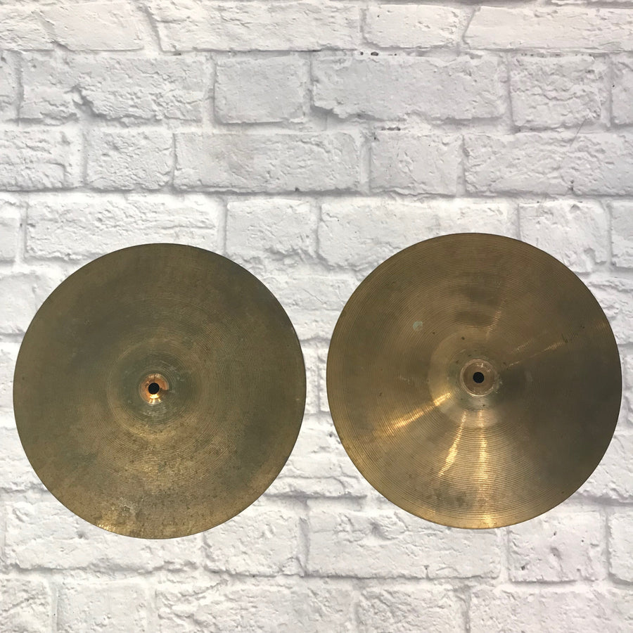 Vintage 1960s Hayman British 14in Hi Hat Cymbal Pair