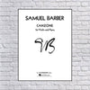 Canzone Violin And Piano Book Only Samuel Barber