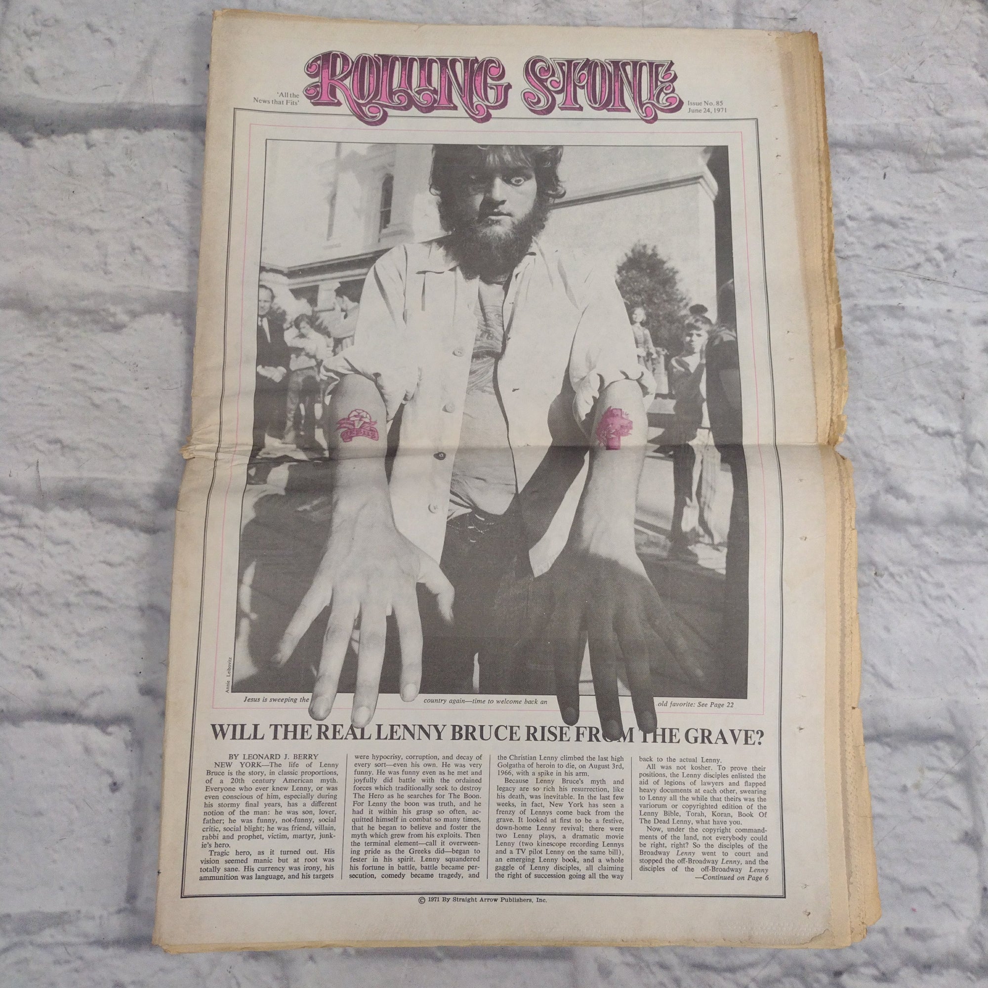 Vintage Rolling Stone Magazine - No 85 June 24 1971 - Tricia Nixon Lenny Bruce Cover