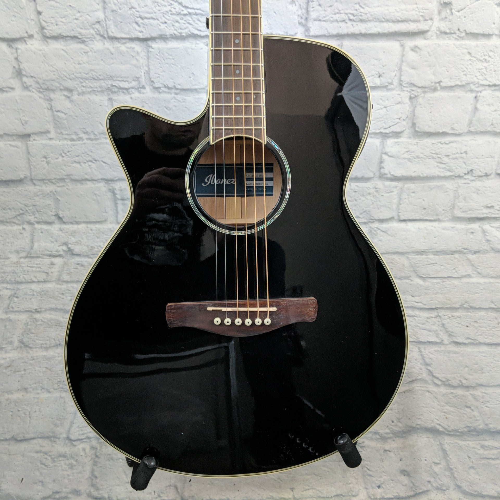 Ibanez AEG10LIIBK Lefty Acoustic Electric Guitar in Black