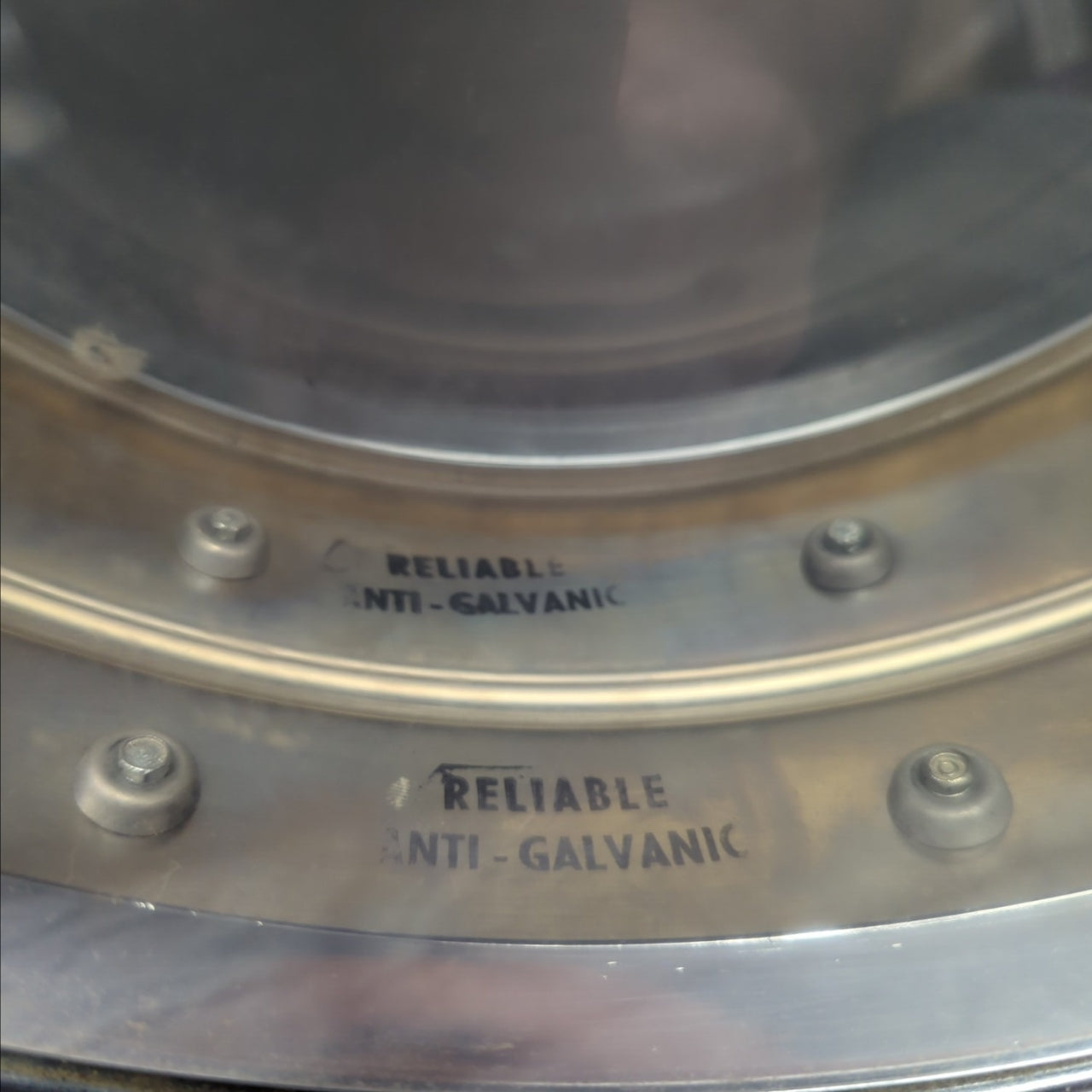 Ludwig No. 400 Supraphonic 5x14" Aluminum Snare Drum with Pointed Blue/Olive Badge 1969 - 1979 S/N 999589