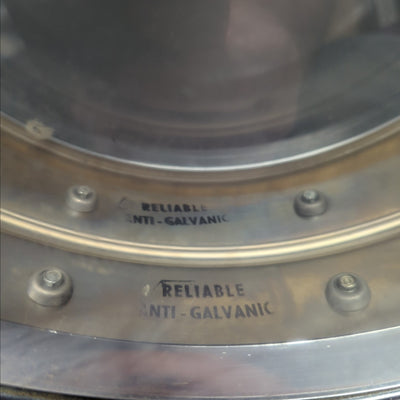 Ludwig No. 400 Supraphonic 5x14" Aluminum Snare Drum with Pointed Blue/Olive Badge 1969 - 1979 S/N 999589