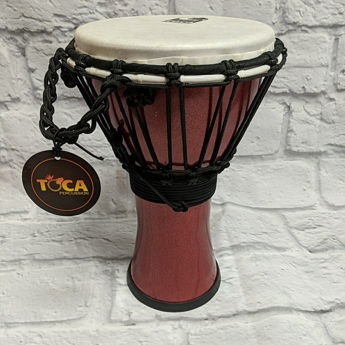 Toca TFCDJ-7 Freestyle Colorsound 7" Rope Tuned Djembe - Metallic Red