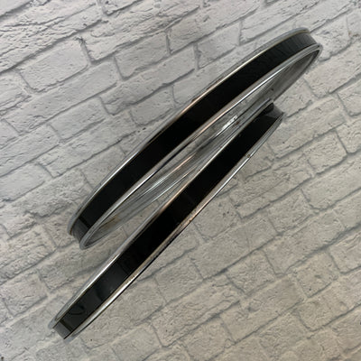 Unbranded 22" Metal Bass Drum Hoops Pair (Chrome with Black Inlay)