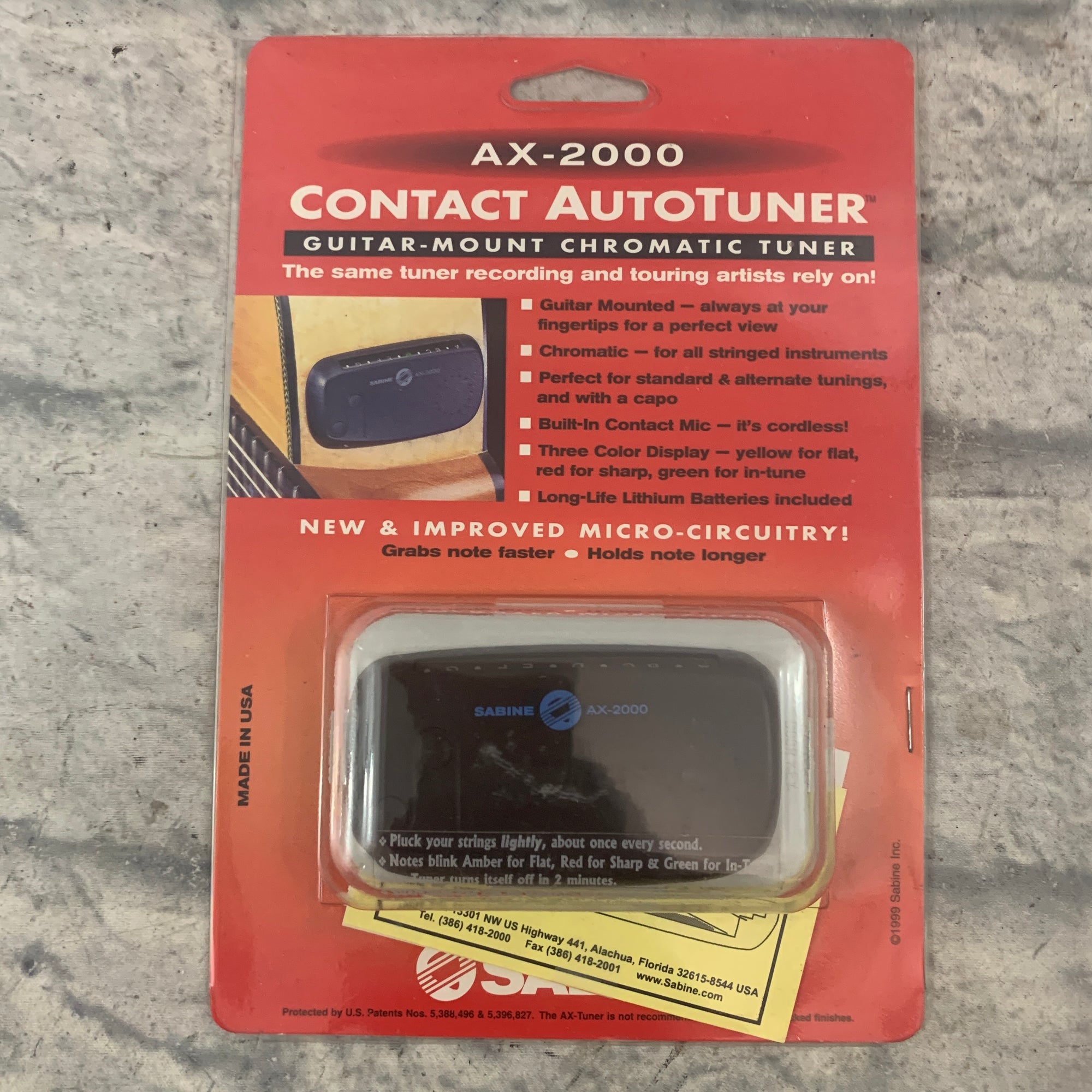 Sabine AX-2000 Contact AutoTuner Guitar-Mount Chromatic Tuner