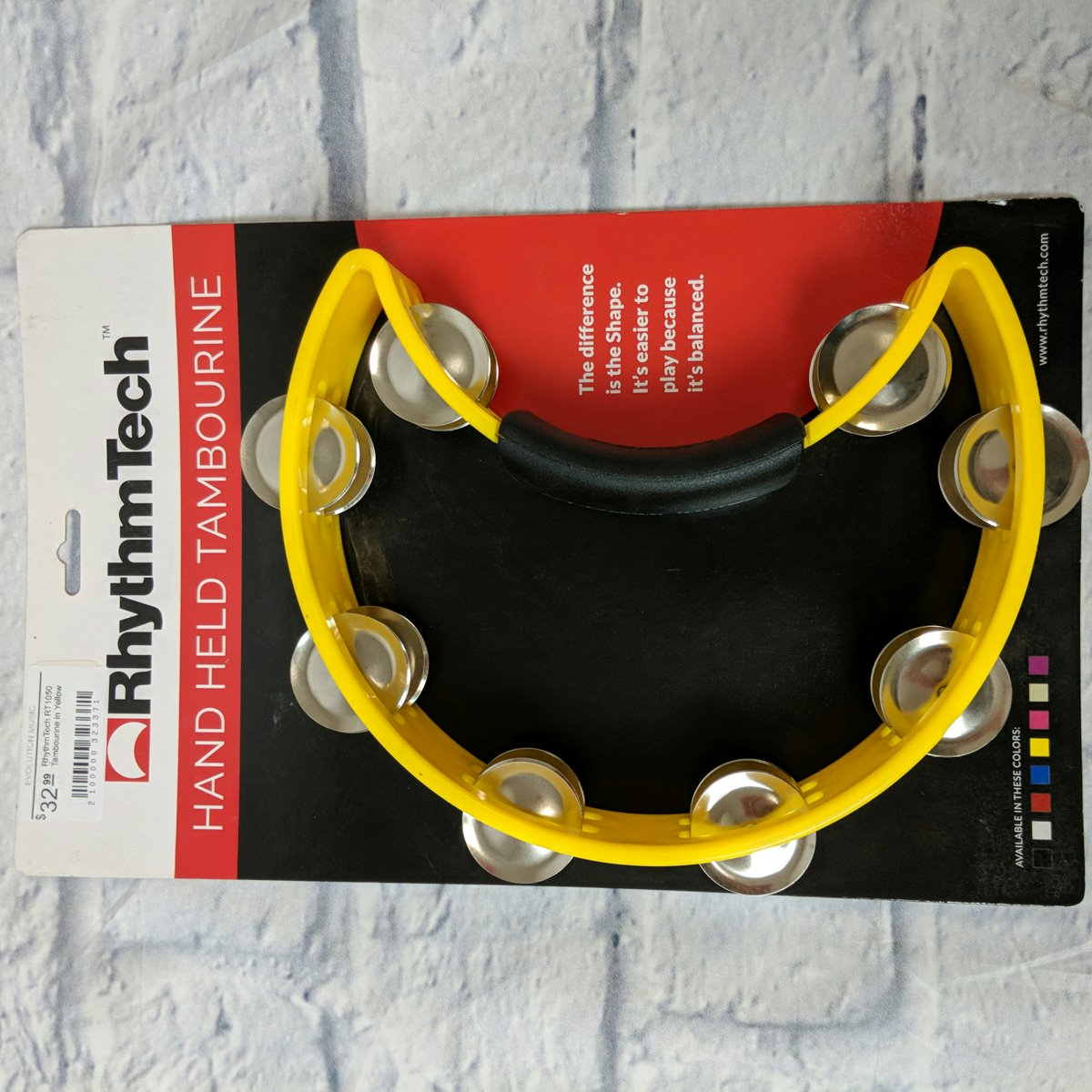 RhythmTech RT1050 Tambourine in Yellow