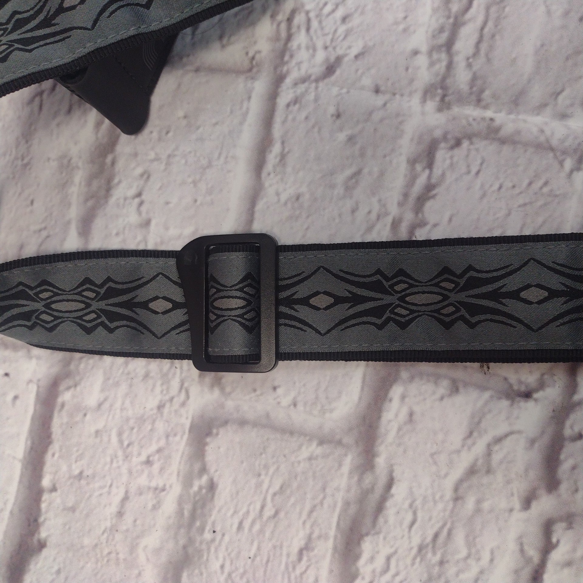 D'Addario Black Gray Tribal Pattern Woven Guitar Strap
