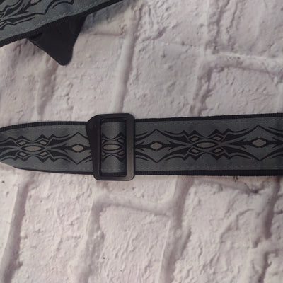 D'Addario Black Gray Tribal Pattern Woven Guitar Strap